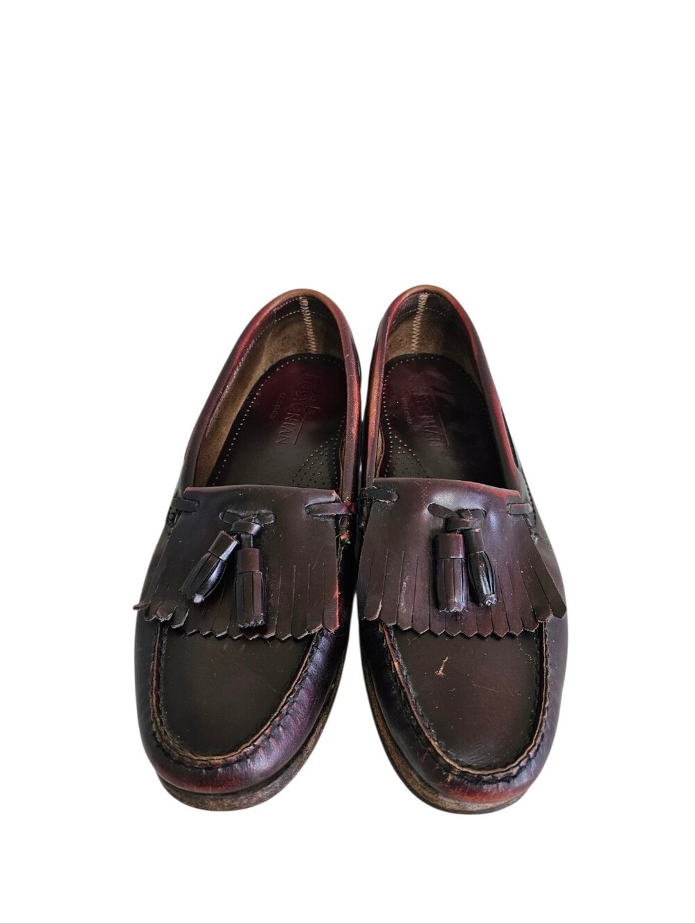 Allen Solly Mens Leather Tassel Loafers - Brown Moc Toe Dress Shoes - UK 8